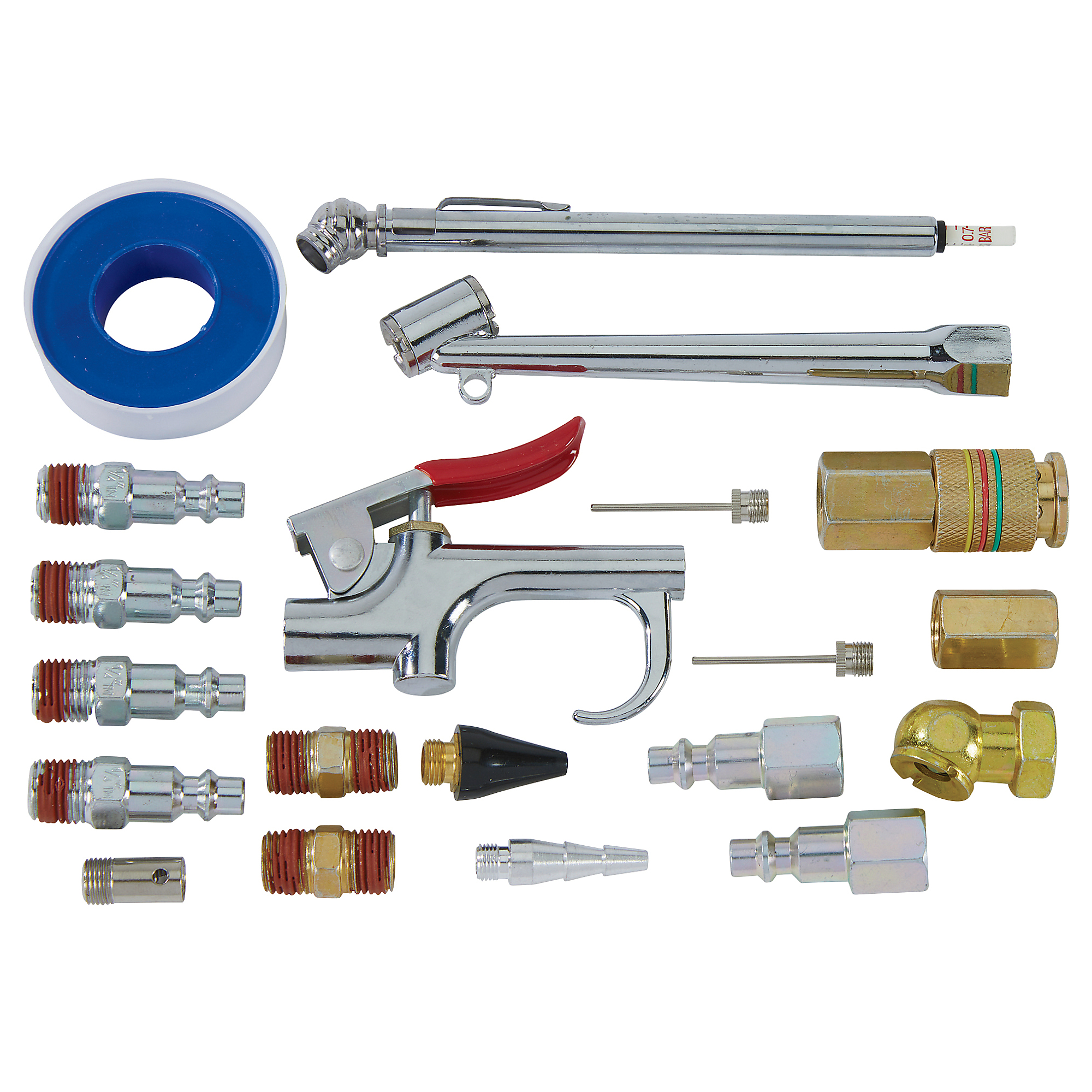 Klutch Air Compressor Kit with Blow Gun & Tire Gauge, 20-Pc., 1/4in. Fittings